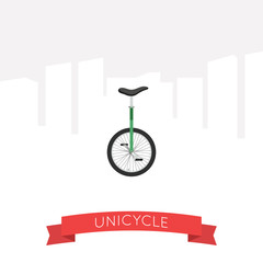 Vector illustration ofunicycle in flat style.