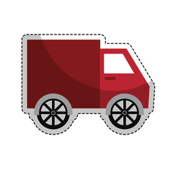 Fototapeta na wymiar truck vehicle icon over white background. vector illustration