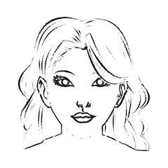 Woman cartoon icon. Girl female avatar person people and human theme. Isolated design. Vector illustration