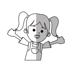 Girl cartoon icon. Kid childhood little and people theme. Isolated design. Vector illustration