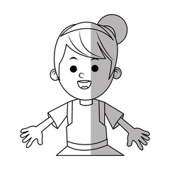 Girl cartoon icon. Kid childhood little and people theme. Isolated design. Vector illustration