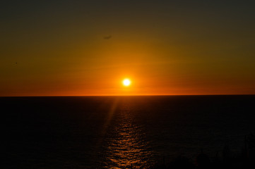 Coucher de soleil a Etretat 