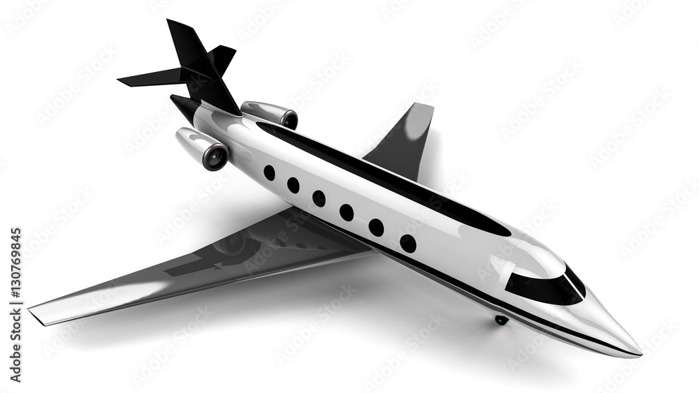 Poster private jet / 3d render image representing an private jet