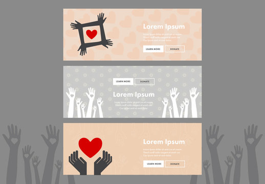 3 Charity Donation Banners