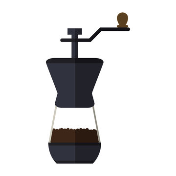 Coffee greinder icon. Drink breakfast beverage and restaurant theme. Isolated design. Vector illustration