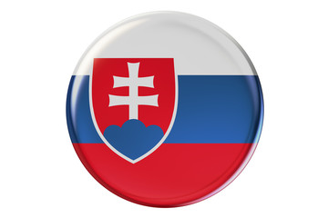 Badge with flag of Slovakia, 3D rendering