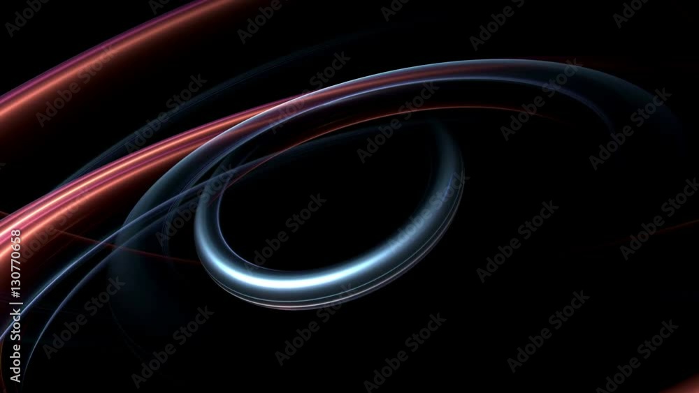 Poster abstract looping 3d rendering of lighting figures. 3d sequence of circular bright glow forms. light 