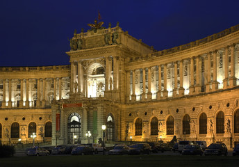 Fototapeta na wymiar Neue Burg Wing of Hofburg Palace in Vienna. Austria