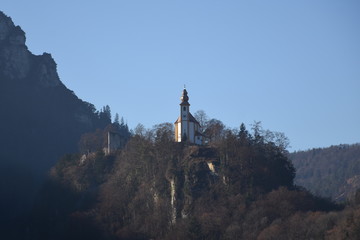 Bad Reichenhall, Karlstein, Kirche, Felsen, Fels, Kreuz, Wallfahrtskirche, Sankt Pankraz