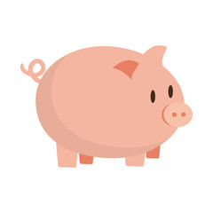 cute pink piggy money safety bank vector illustration eps 10
