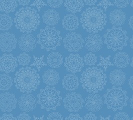 Snowflakes. Winter ornament. Seamless pattern. Vector illustrati