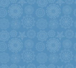 Snowflakes. Winter ornament. Seamless pattern. Vector illustrati