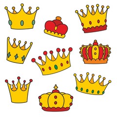 Crown vector set isolated on white background © ingalinder