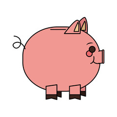 Piggy icon. Money financial item commerce market and buy theme. Isolated design. Vector illustration