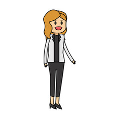 Woman icon. Girl female avatar person people and human theme. Isolated design. Vector illustration