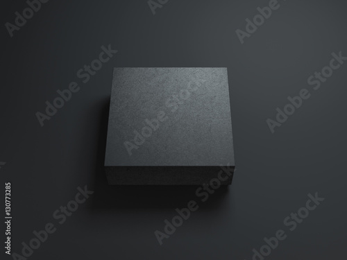 Download "Square Black Box Mockup on dark background. 3d rendering ...