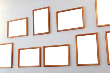 Empty frame from a picture, document, diploma or commendation on a wall