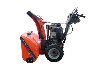 snow-removal mini tractor isolated under the white background