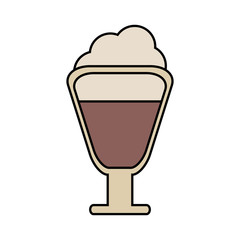 Coffee glass icon. Drink breakfast beverage and restaurant theme. Isolated design. Vector illustration