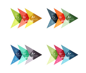 Colorful vector option banner arrow templates, infographic layouts