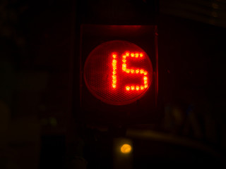 Street light numbers in the night. Low light photo.