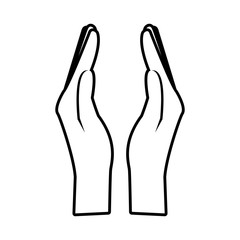 hands save money business symbol line vector illustration eps 10