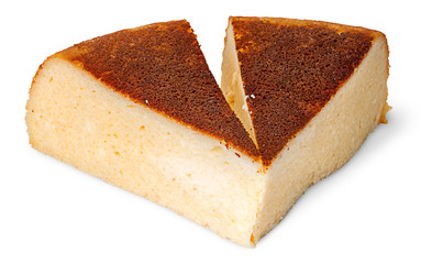 Appetizing two pieces of cheese casserole