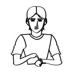 Man icon. Male avatar person people and human theme. Isolated design. Vector illustration