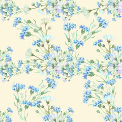 Flower arrangement, flowers in watercolor, seamless pattern. Wallpaper. Use printed materials, signs, items, websites, maps, posters, postcards, packaging.