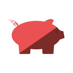 pink piggy money bank flat icon vector illustration eps 10