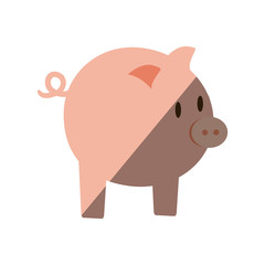 piggy money bank flat icon vector illustration eps 10