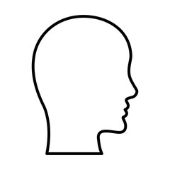 Human head silhouette Design Vector illustration, white background