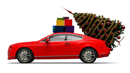 Santa Luxury Car / 3D render image representing a Luxury Santa car 