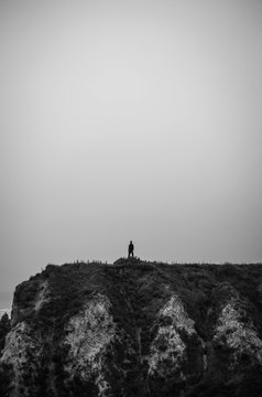 Silhouette of man with space for text