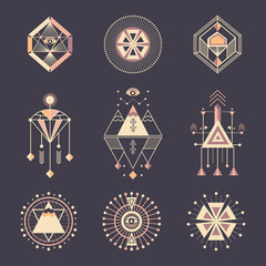 Vector set of sacred geometry.