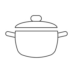 cooking pot kitchen food outline vector illustration eps 10