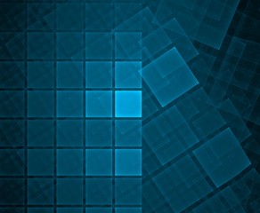 Fototapeta premium Squared fractals on blue