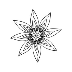 Beautiful flower in black and white icon vector illustration graphic design