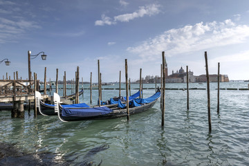 Grand Canal and gondolas in Venice