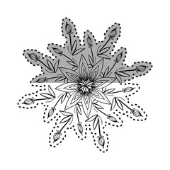 Beautiful flower in black and white icon vector illustration graphic design