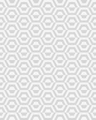 Geometric gray hexagon seamless pattern, vector