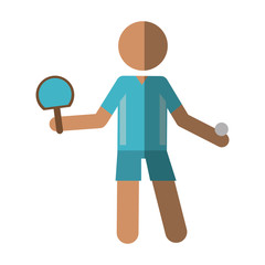  character ping-pong player with racket ball vector illustration eps 10
