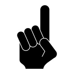 silhouette number one hand fan american football vector illustration eps 10