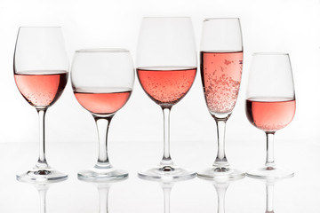 Pink Wine on Glass