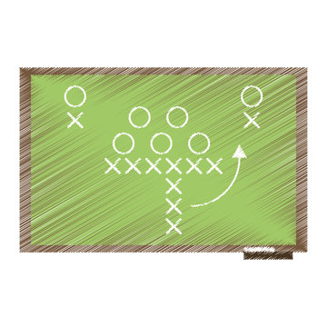 drawing sport tactics chalkboard american football vector illustration eps 10