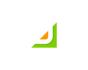 Letter J Triangle Logo Design Template Element