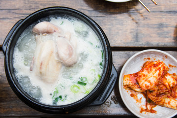chicken ginseng soup or samgyetang