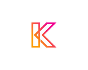 Letter K Modern Line Logo Design Element