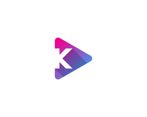 Letter K Play Media Logo Design Element