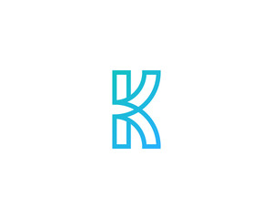 Letter K Line Logo Design Element